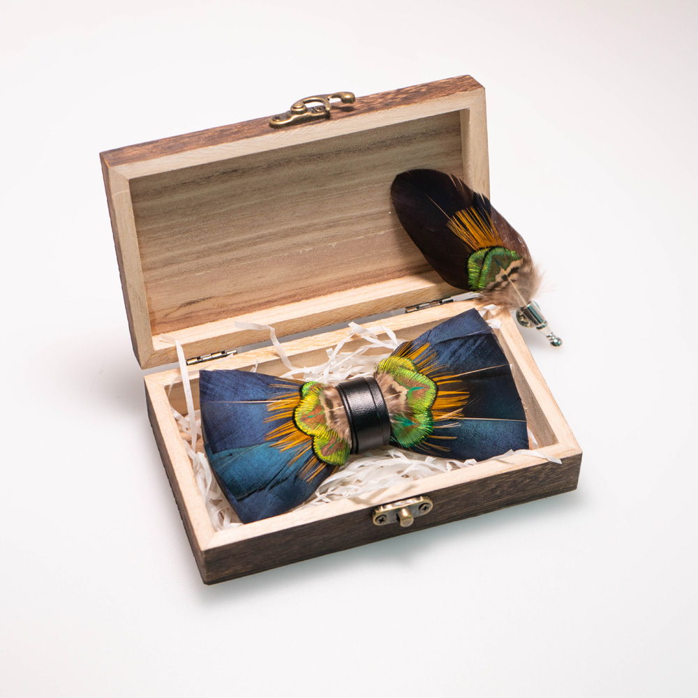 EASTEPIC Handmade Feather Bow  - Neck Tie Set Box review and price